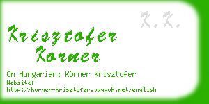 krisztofer korner business card
