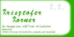 krisztofer korner business card